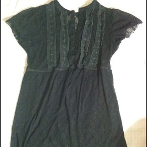 "Free People" Black Lace Top