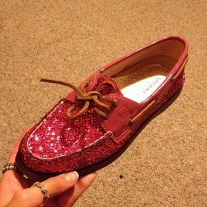 Sperrys, sparkling pink. Brand new
