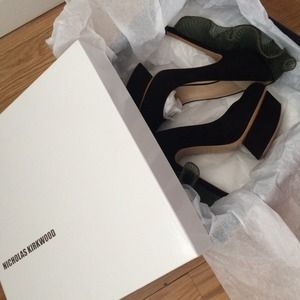 Brand New Nicholas Kirkwood Ruffle Suede Pumps
