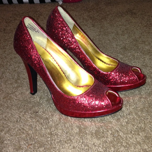 Red sparkle/glitter heels