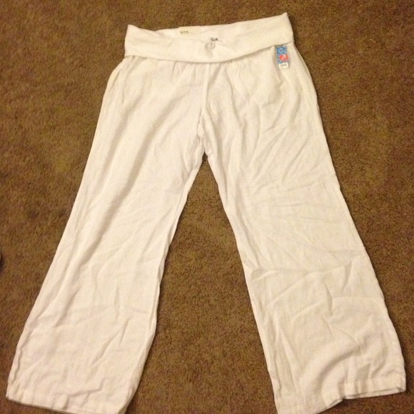 White linen pants