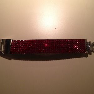 Red rhinestone cuff