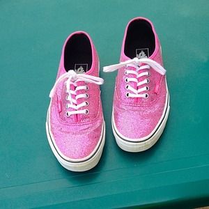 Sequined Pink Vans - Size 9.5