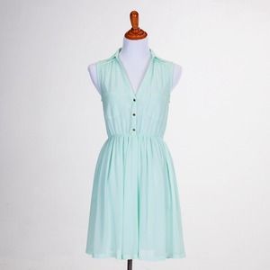 H&M mint chiffon dress size 6
