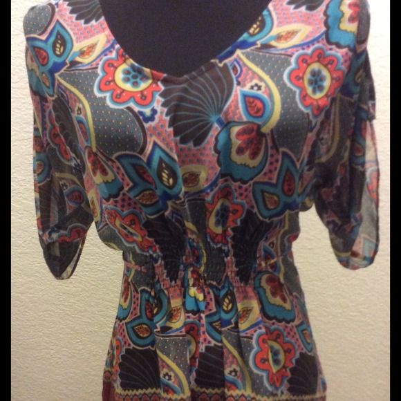 Multicolored Sheer Top