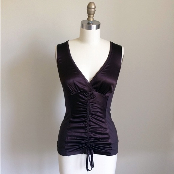 BCBG Mixed Media V Neck Top - Picture 1 of 3