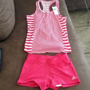Adidas boyfriend striped tank