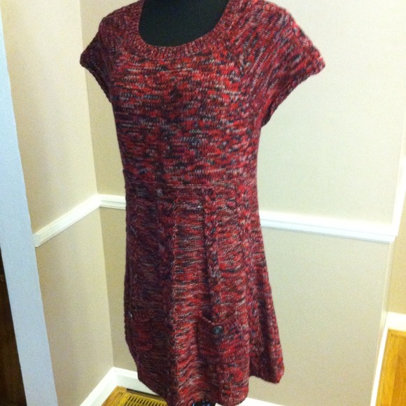 📦SOLD***592. Style & Co Heather Red Sweater Dress