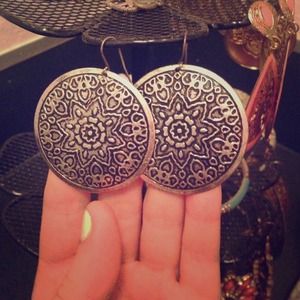 Black and Silver Hooked Earrings
