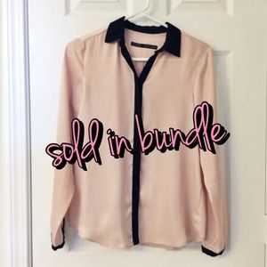 🎀sold in bundle🎀Sheer Light Pink Button Up
