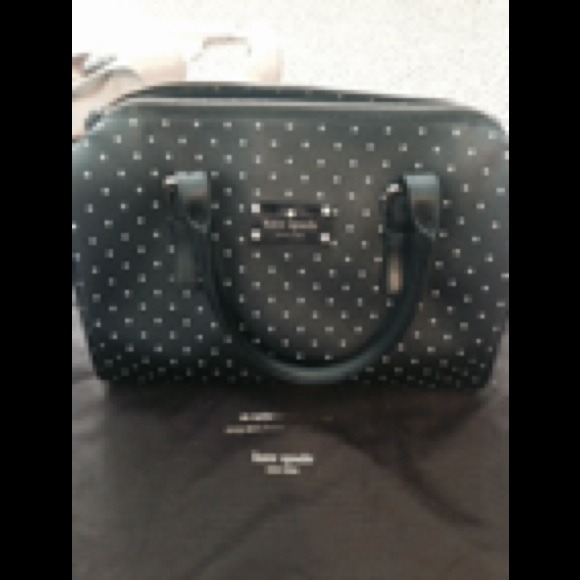 Black and white polka dot handbag