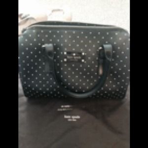 Black and white polka dot handbag