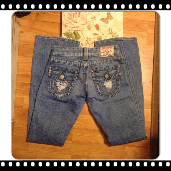 SALE💐25 W-TRUE RELIGION DESTROYED JEANS- 32"in - Picture 2 of 4