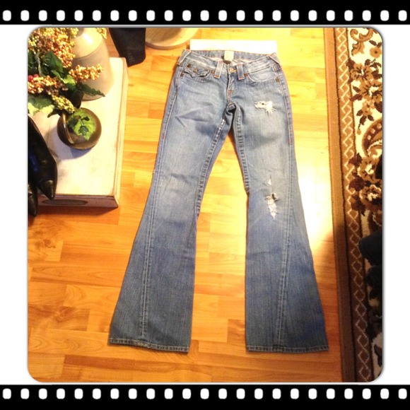 SALE💐25 W-TRUE RELIGION DESTROYED JEANS- 32"in - Picture 3 of 4