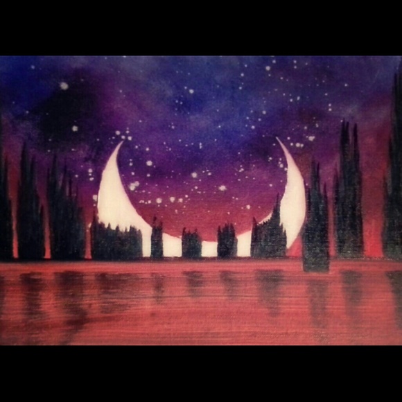 An oil painting of a galaxy landscape