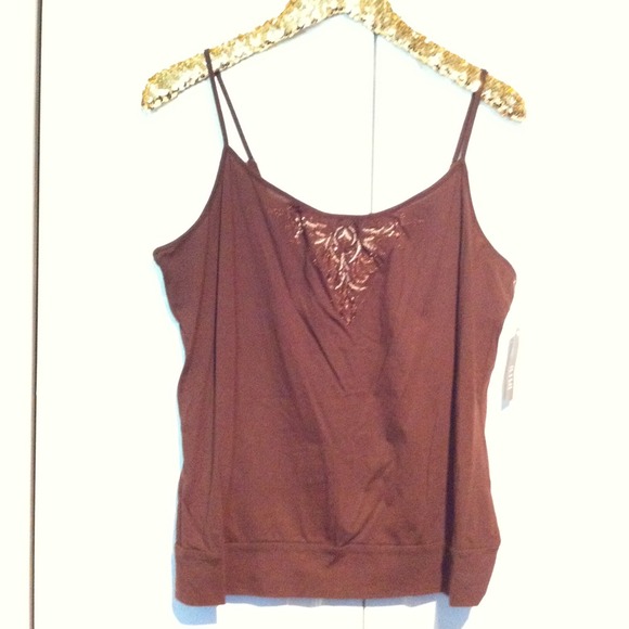 A.N.A. Brown Top with Embroidered Detail Size XL - Picture 1 of 3
