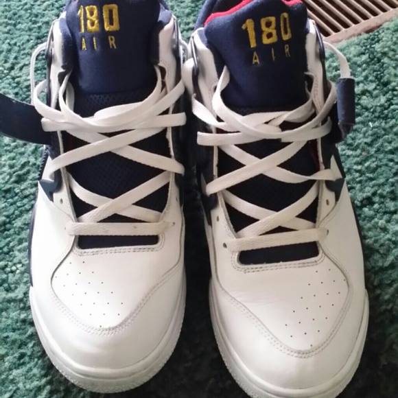 Blue white  red and gold shoes in men size...11