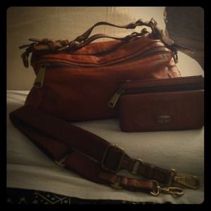 FOSSIL explorer satchel and wallet bundle