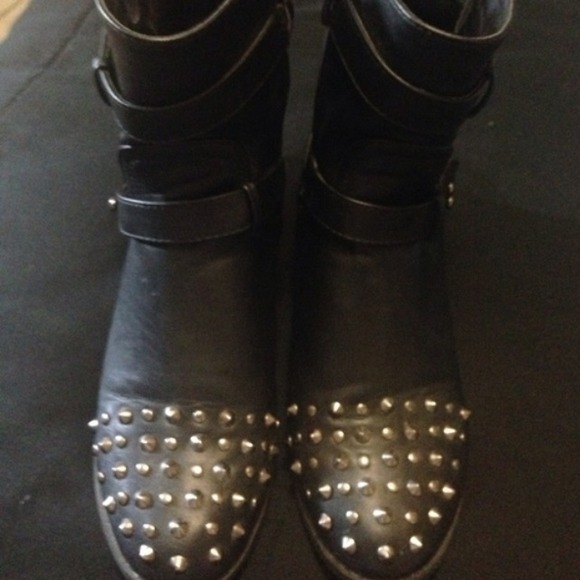short black studded boots