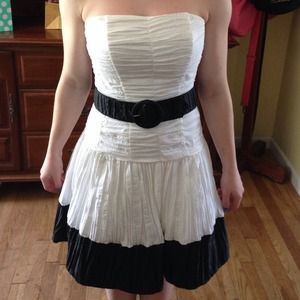 White and black dress