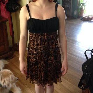 Black cheetah print dress