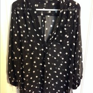 Polka dot sheer blouse