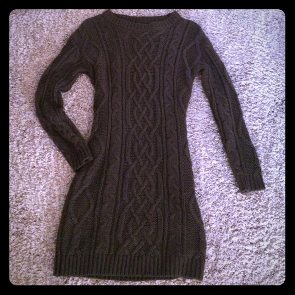 Cable knit sweater dress