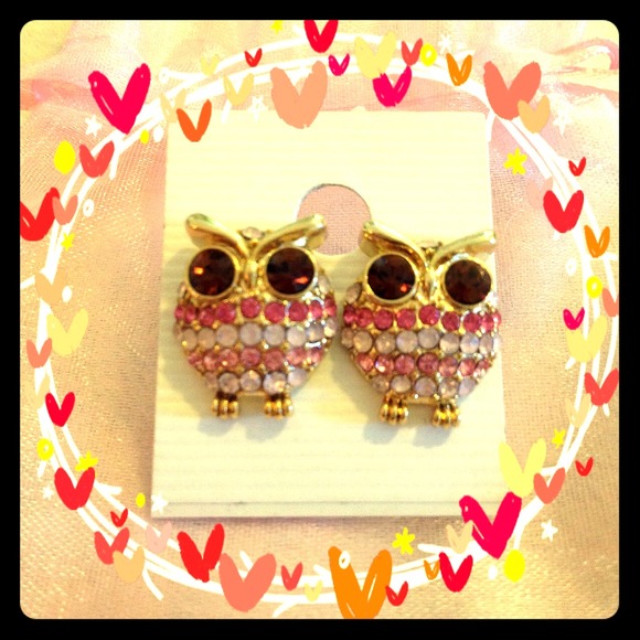 Jewelry - Pink Sparkly Owl earring