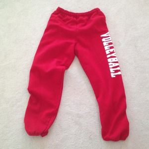 Red "volleyball" baggy sweatpants