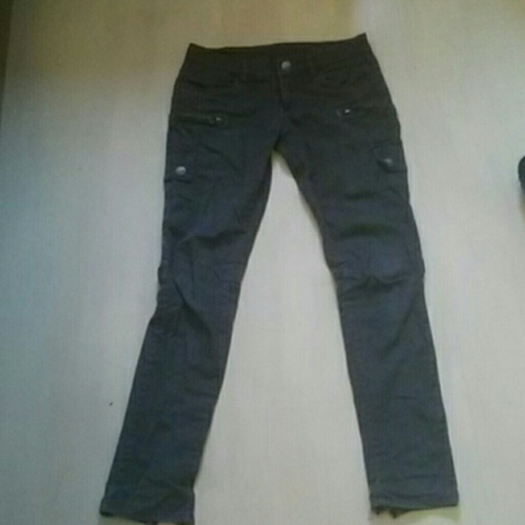 Dark grey skinny cargo pants