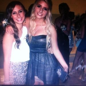 Black and Gold homecoming prom dress