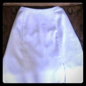 Cache white mini skirt, zipper slit on front side
