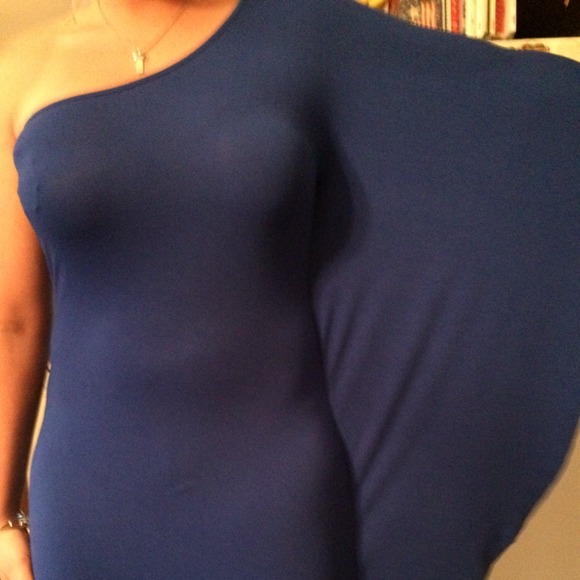 Royal blue one sleeve dress