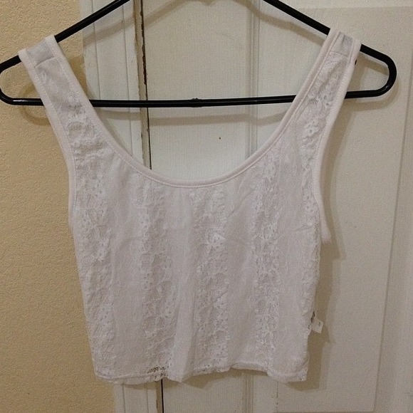 White crop top with crossed back