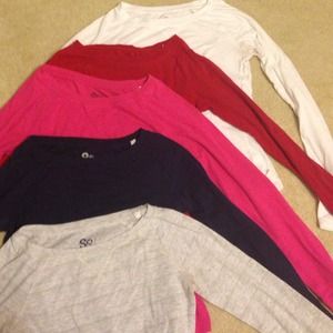 Lot of 5 different colored long sleeve shirts
