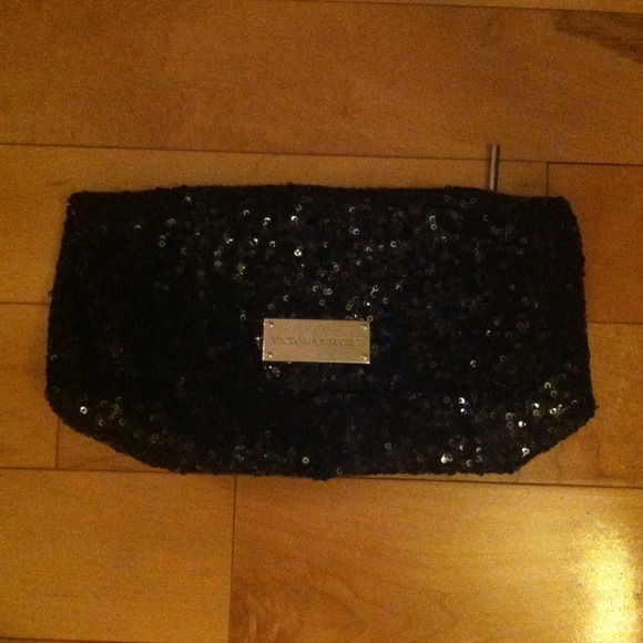 Victoria's Secret Sparkle Black Clutch