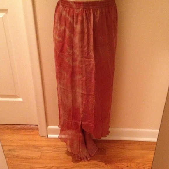 BRIGHT SIDE 100% silk long skirt