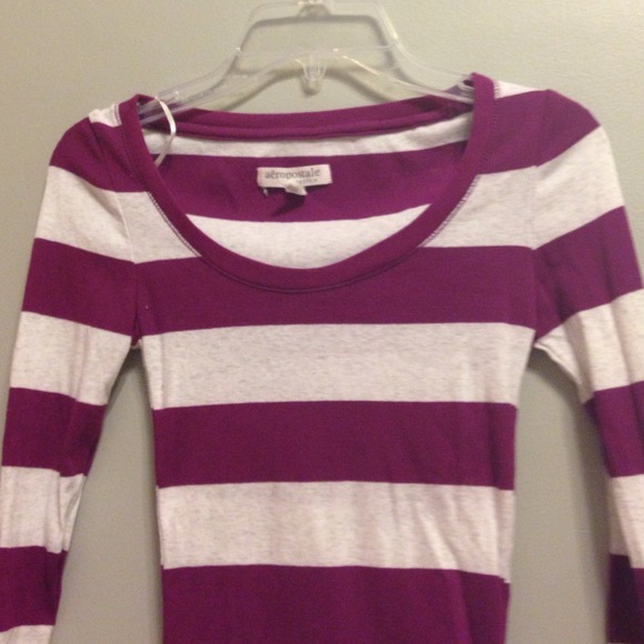 Aeropostale long sleeve purple and white longsleev - Picture 1 of 1