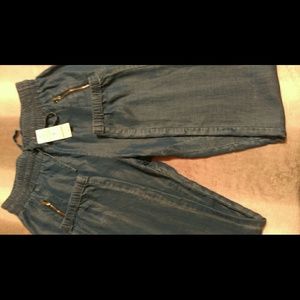 Cropped wide waist pants