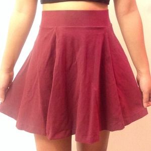 H&M maroon skater skirt