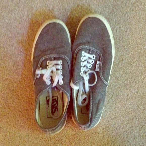 Gray lace up vans