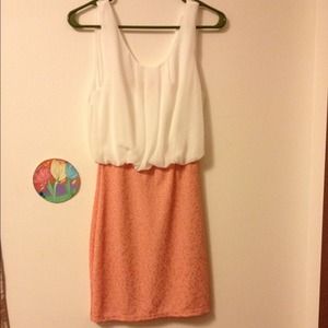 Love Culture Coral and White Dress