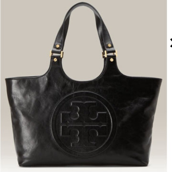 Tory Burch Handbags - Sold Auth tory burch black leather "bombe" tote