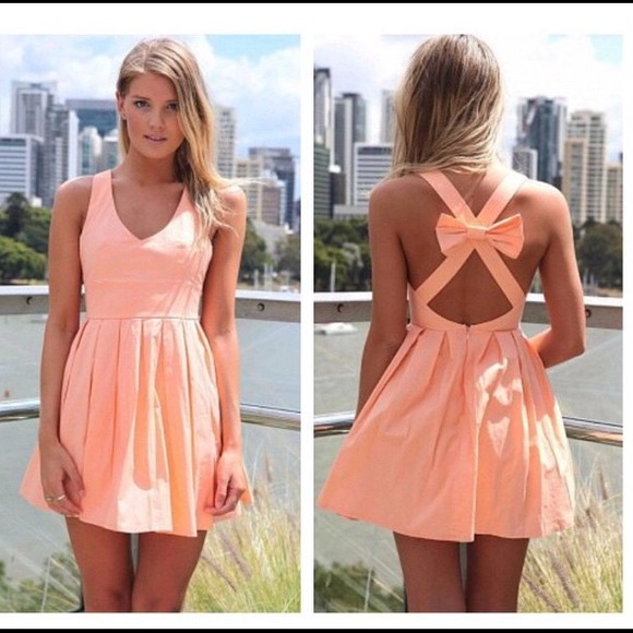 Peach casual dress