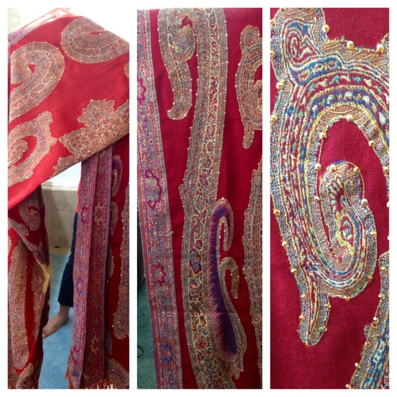 REDUCED)Indian design scarf or say it shawl. NWOT. - Picture 2 of 4