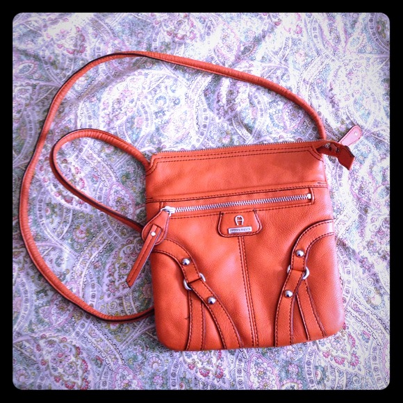 Orange crossbody purse
