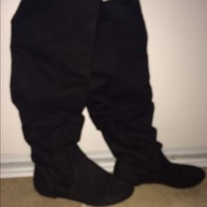 Black knee high boots