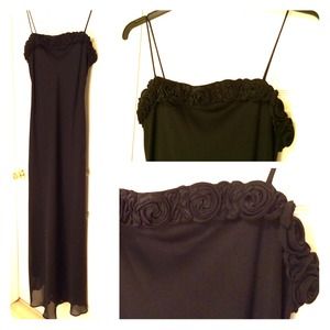 Black spaghetti strap formal gown. Like new!
