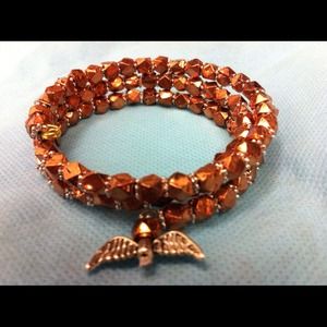 Copper silver wrap bracelet
