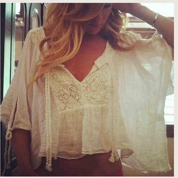 Free People Tops - ❌sold in bundle❌jen's pirate booty gauzy crop top